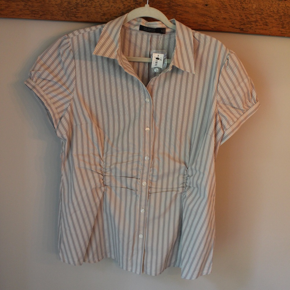 The Limited short sleeved button up blouse NWT